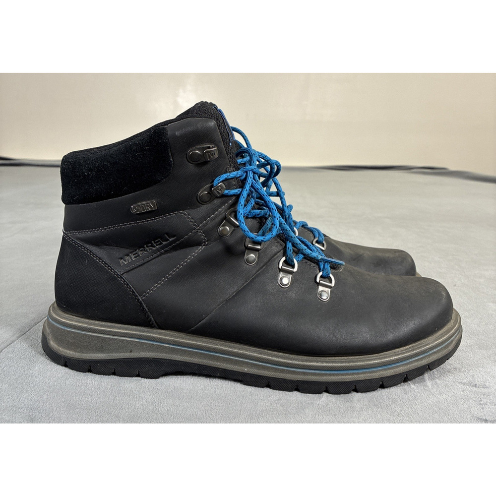 Merrell Boots Men SZ 12 BLK Bounder Mid Hiking Gorpcore Outdoor Leather Athletic - Picture 4 of 16